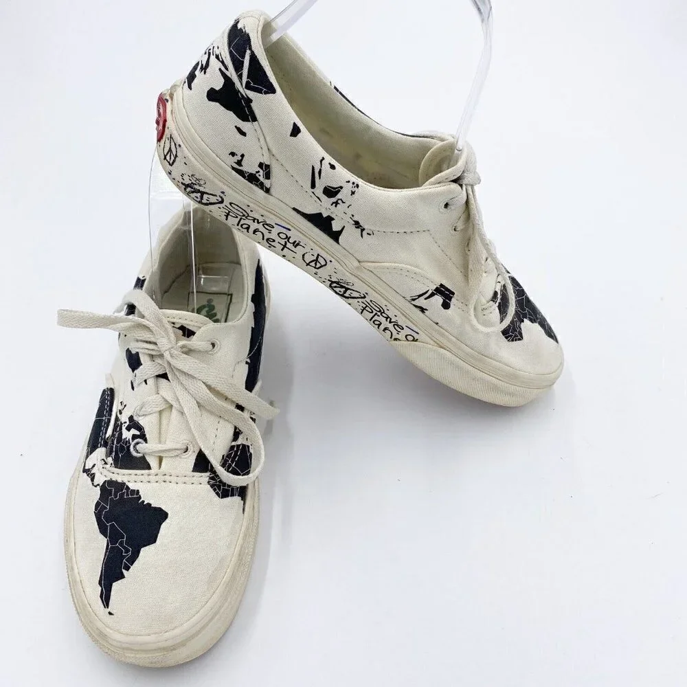 Vans Authentic Save The Planet Mens 5 Womens 6.5 Black/White